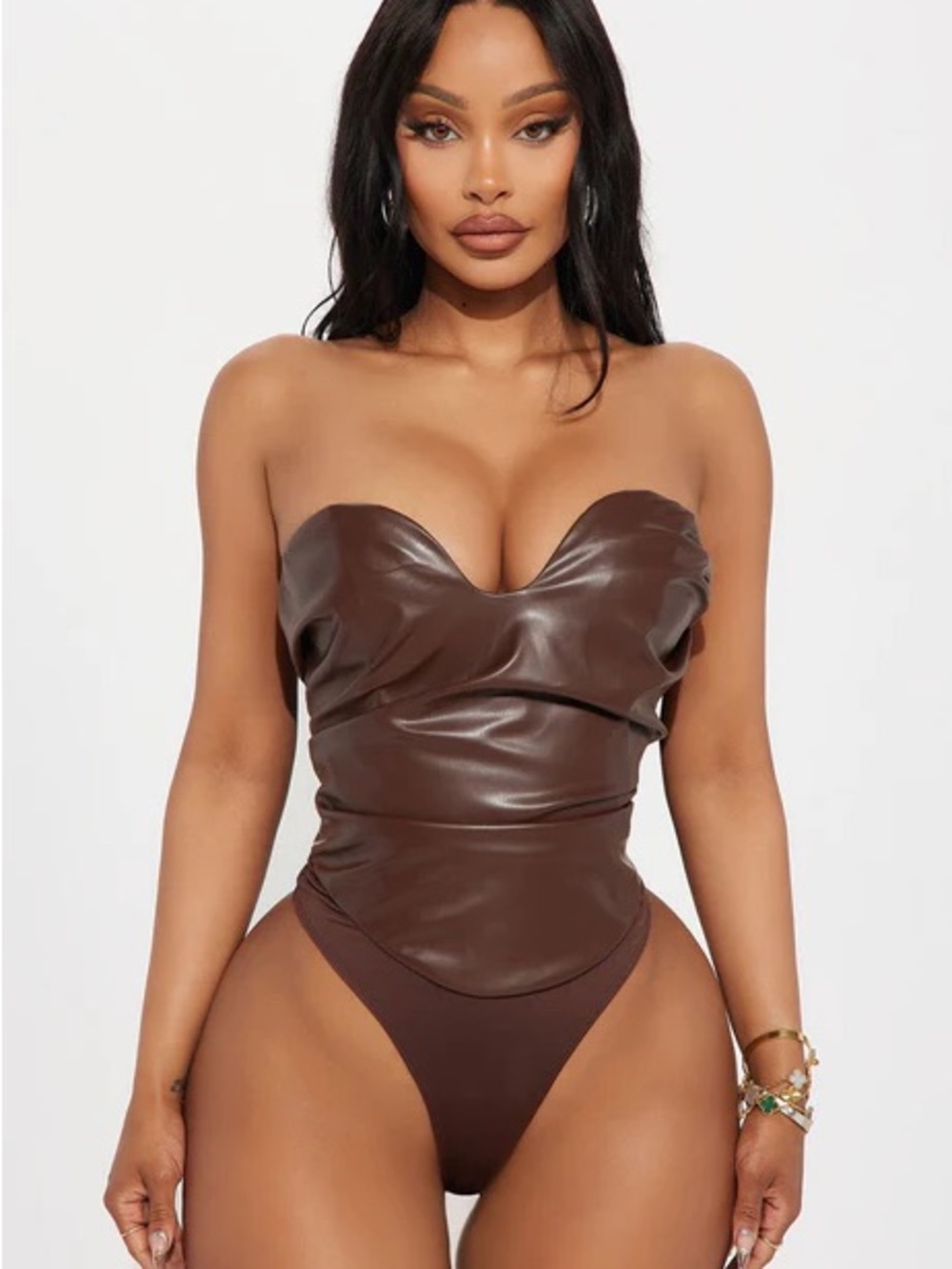 Fashion Nova Like It Like That Bodysuit - Chocolate Brown